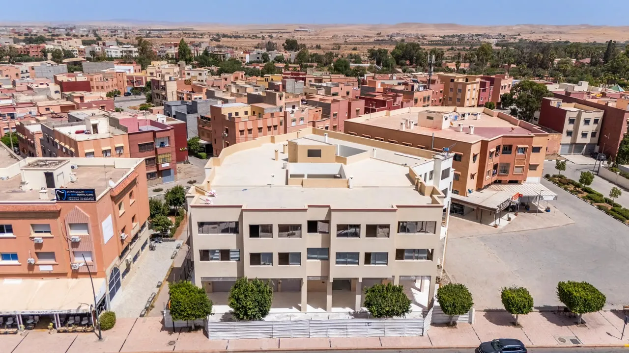 Le mall et la ville de Chichaoua vus du ciel